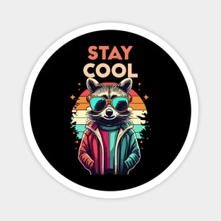 Stay Cool Funny Hip Raccoon With Sunglasses Retro Design Magnet